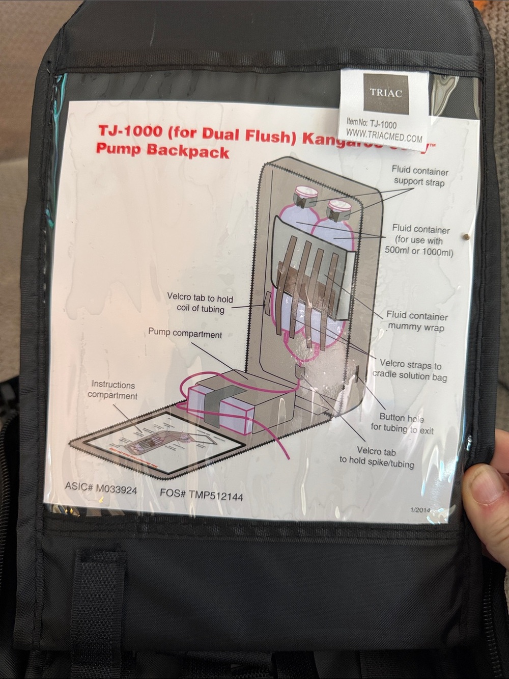 Triac TJ-1000 Black Pump Backpack - Dual Flush Kangen Solution